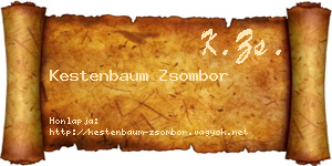 Kestenbaum Zsombor névjegykártya